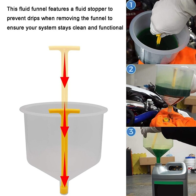15PCS/Set Car Radiator Coolant Filling Funnel Kit Spill Proof Cooling System Tool Filling Funnel Spout Pour Oil Tool