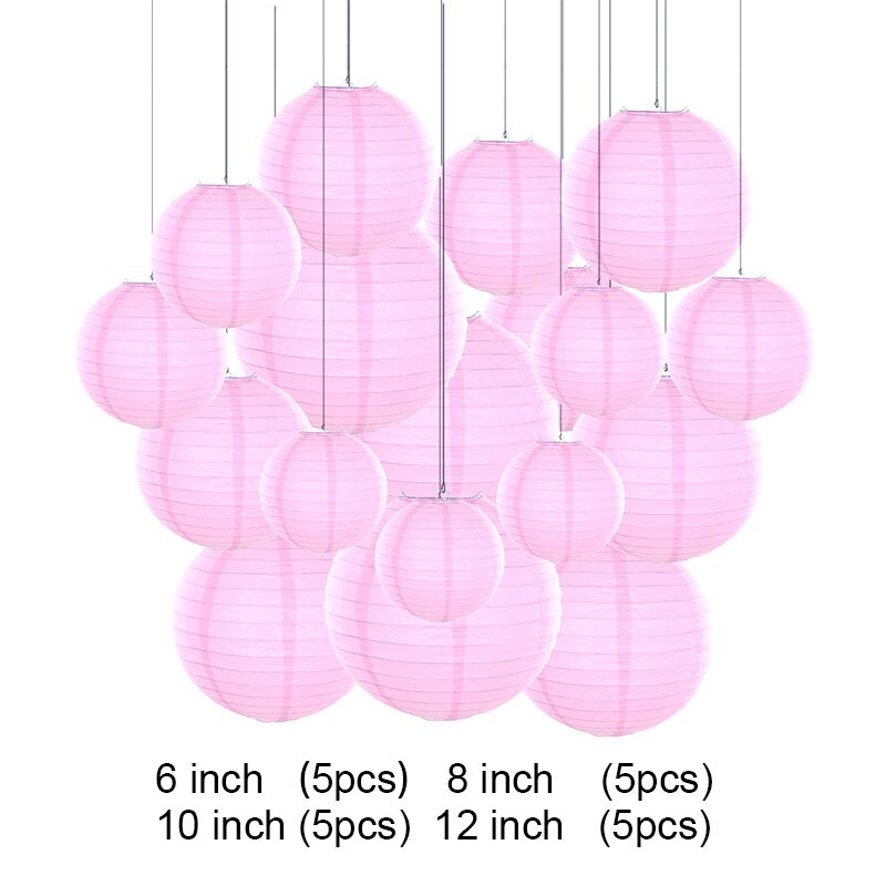 lanterne chinoise lanterne decoration mariage boule chinoise papier décoration mariage Lanternes rondes colorées en papier, 20 pièces, décorations du nouvel an chinois, décor d&#39;anniversaire et de mariage: pink