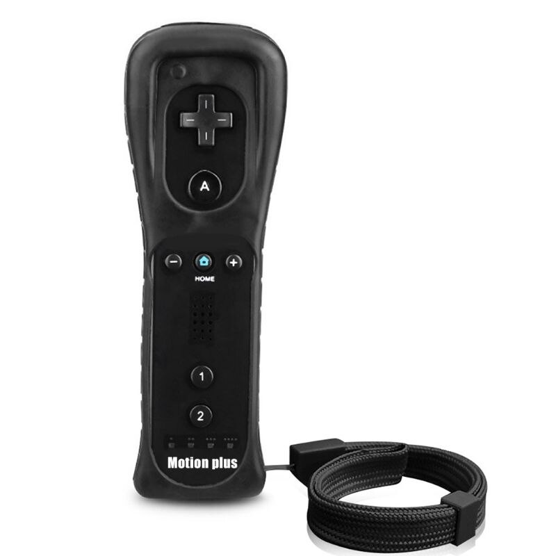 Wireless Gamepad With Silicone Case for Wii Remote Controller Joystick Without Motion Plus: Black Style B