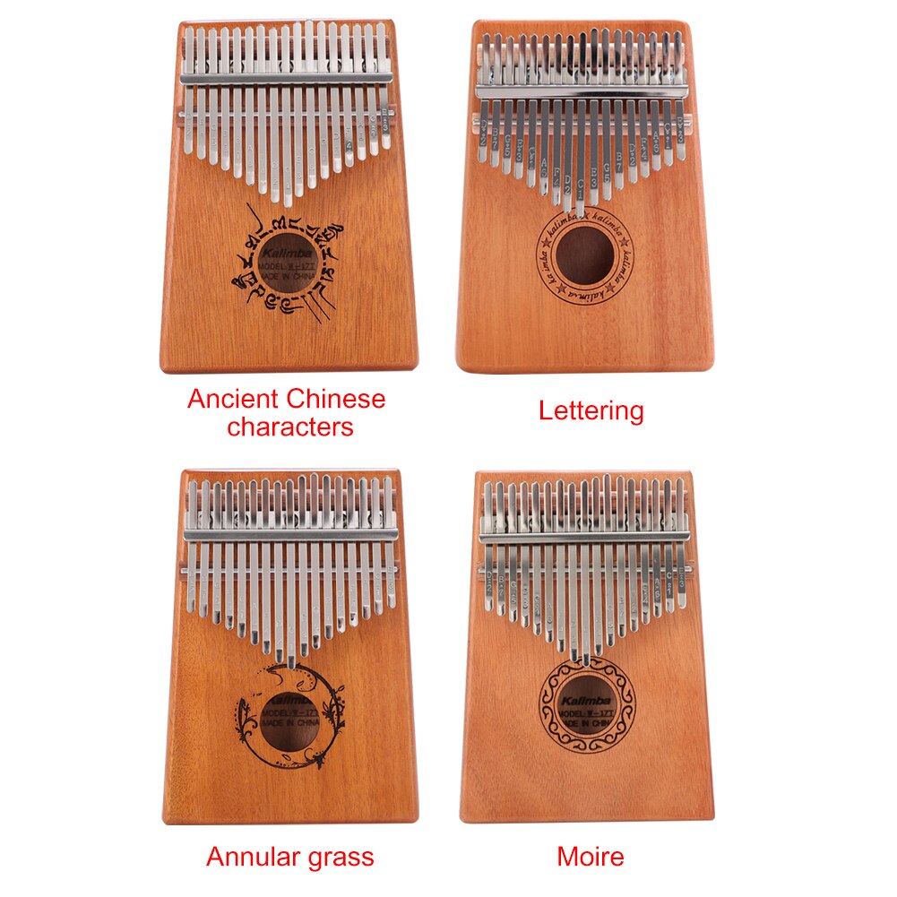Kalimba de madera de caoba de 17 teclas instrument... – Grandado