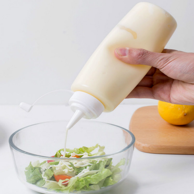 BBQ Ketchup Spender Flaschen Olivenöl Abgabe Flasche Mayonnaise quetschen Krug mit Kappe Sicher Kunststoff Küche Werkzeuge mx7261532