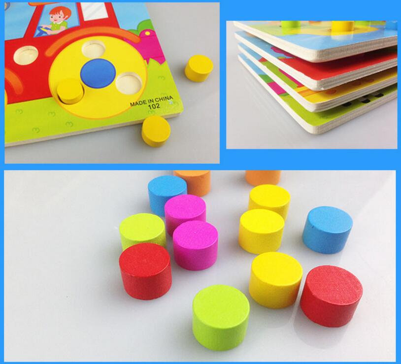 Planche de puzzle Tangram en bois pour enfants, pour enfants, éducation précoce, dessin animé, maison en bois, animaux, jeu, jouets