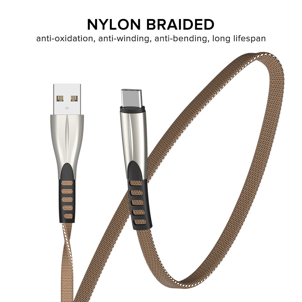 2.4A USB C Kabel Nylon Handy Daten Sync Kabel für LG HTC Schnelle Lade Typ-C Draht für samsung Galaxy S10 S9 Plus Hinweis 8 7