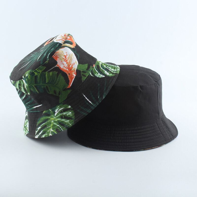 Summer Coconut Tree Flower Printed Fisherman Caps Panama Bucket Hat Reversible Gorro Pescador Men Women: 5