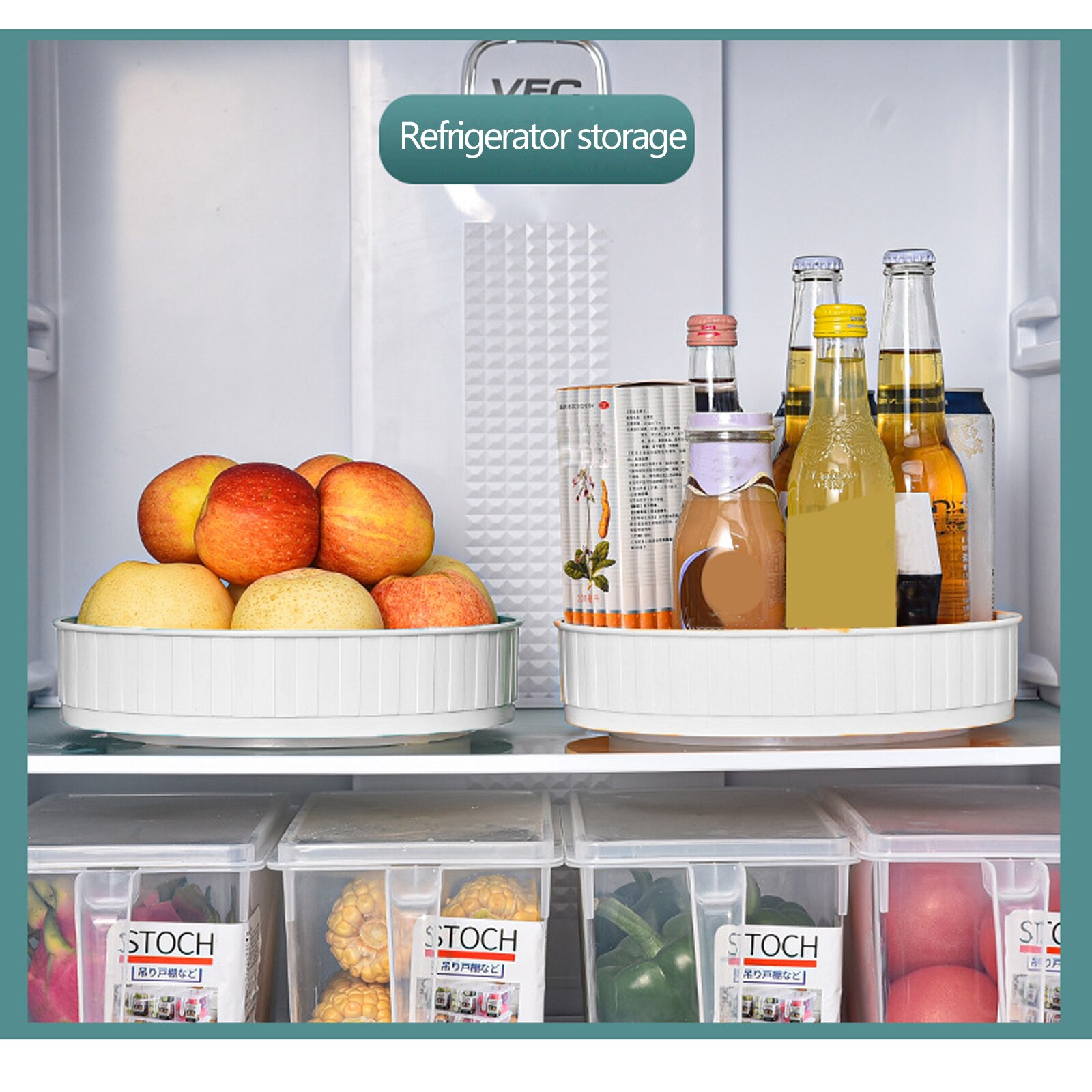 Lazy SusanTurntable Plastic Spinner for Kitchen Cabinet 360 Rotating Spice Rack Cosmetic Makeup Snack Organizers Table Fridge