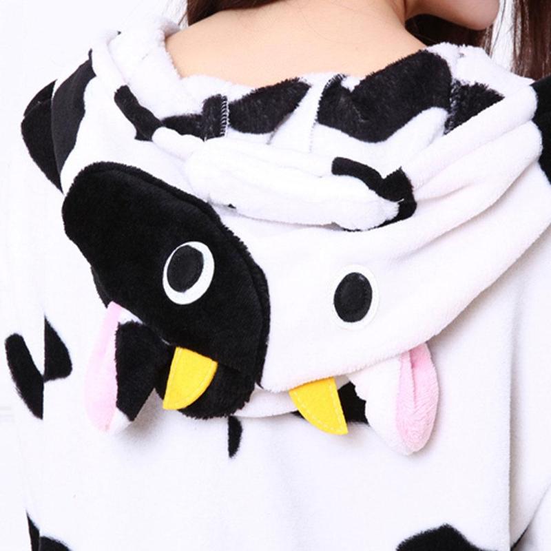 Animal One-piece Pajamas Cartoon Long Sleeves Adult Soft Flannel Funny Sleepwear Women Warm Onepiece Teenagers Jumpsuit O0A4