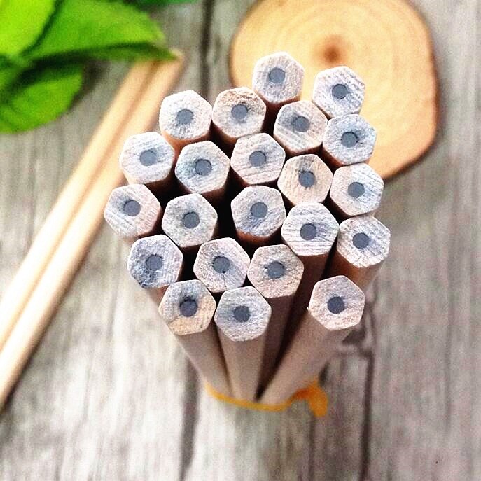 100pcs/lot Cute Natural Wood Pencil HB Blank Non-toxic Standard Pencil Office School Supplies Stationery: NO2 Hexagon