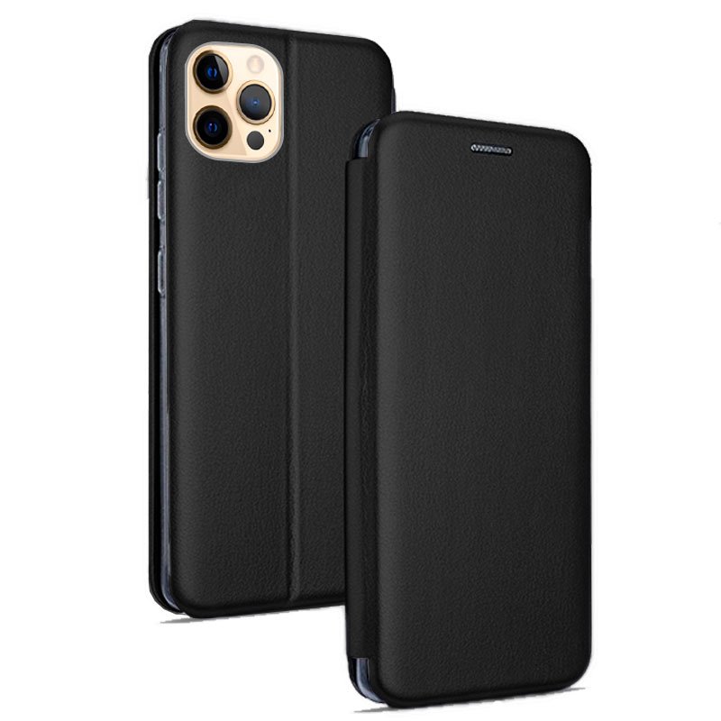 Iphone 12 Pro Max Elegantie Flip Cover Case Zwart