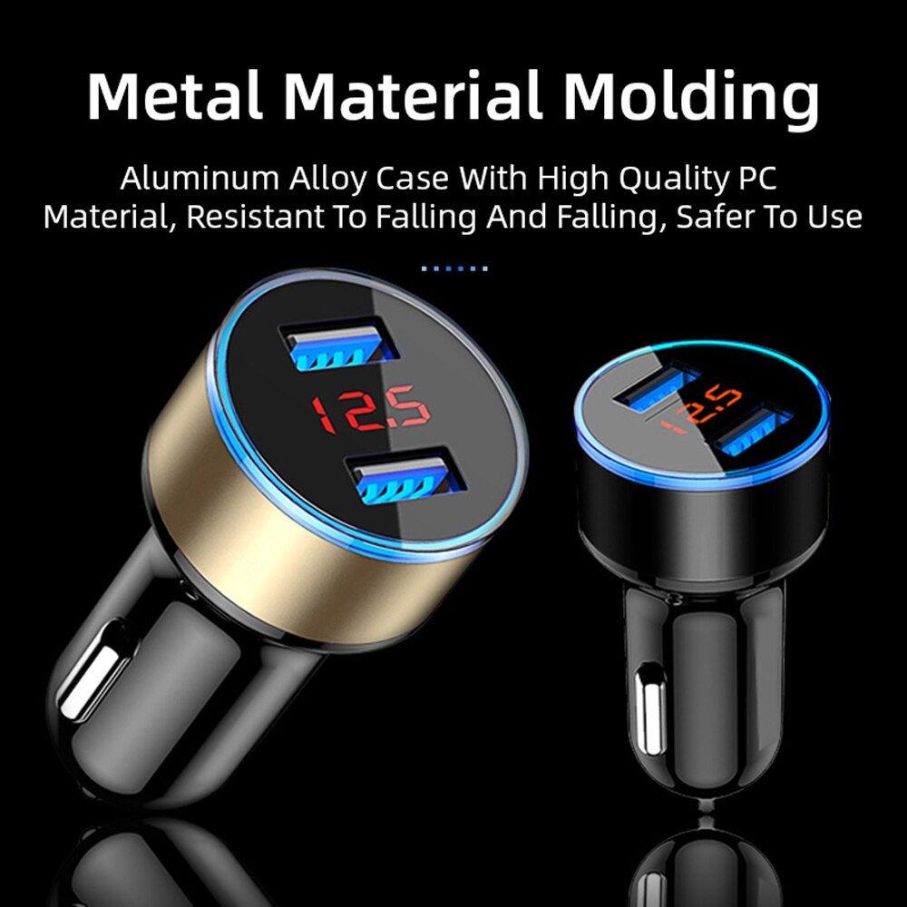 3.1a led-scherm usb-telefoonlader, autolader voor iphone 11 pro max 7 8 plus se, dubbele usb-snellaadadapter