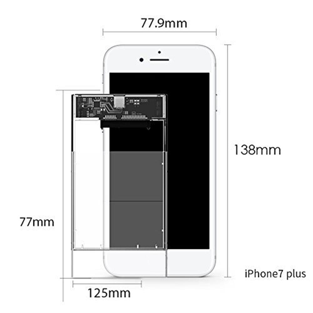 SSD Case Multi-function Delicate SSD Box 2.5 SATA to USB 3.1 Transparent Type-C Solid State Dick Case for PC