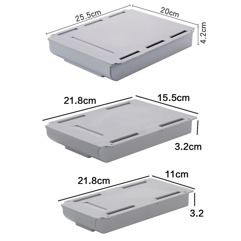 Self-Adhesive Stationary Container Under Desk Drawer Organizer For School Office Desk Hidden Desktop Organizer Pen Box Holder