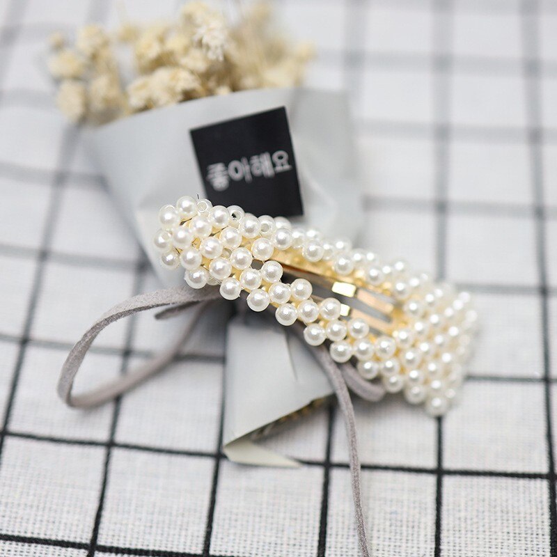 Ins Girls Hair Clips Cute Pearl Hair Pin Stylish and Children Hairpin Princess Hair Accessories: B