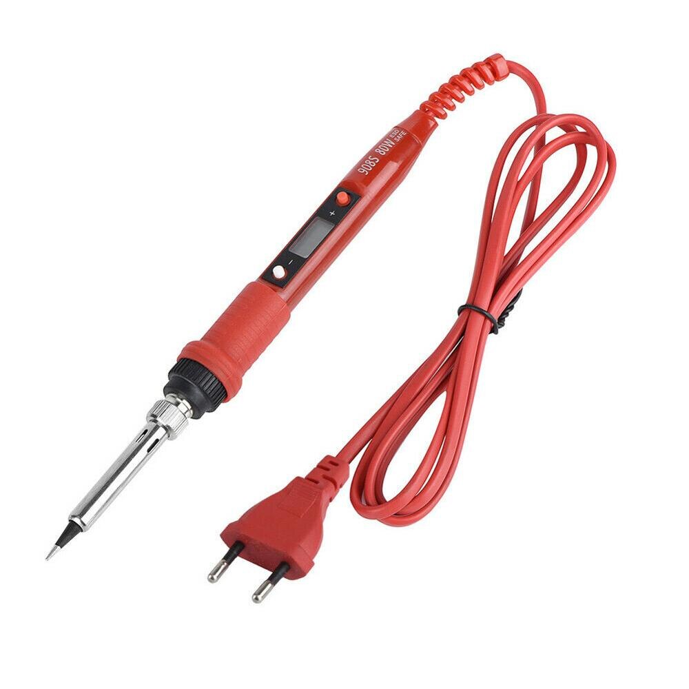 Soldador eléctrico de 80W, temperatura ajustable, 220V, 110V, estación de reparación de soldadura de hierro, accesorios de soldador: 220V EU red