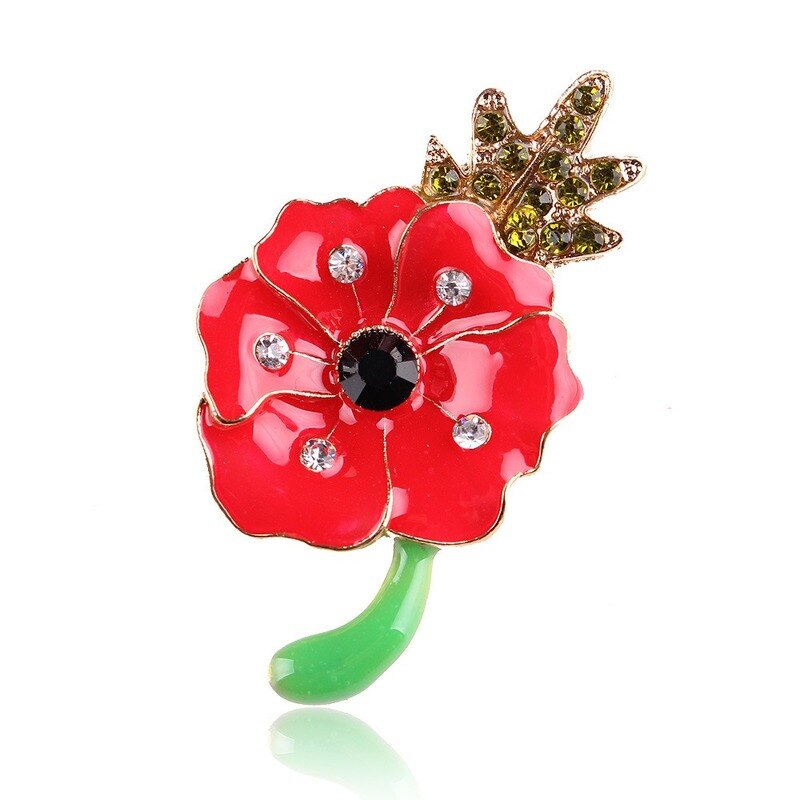 Poppy Broche Uk Prinses Souvenir Pin Geëmailleerd Rode Papaver Bloem Broches Gemenebest Van Naties Zinklegering Broche Pinnen