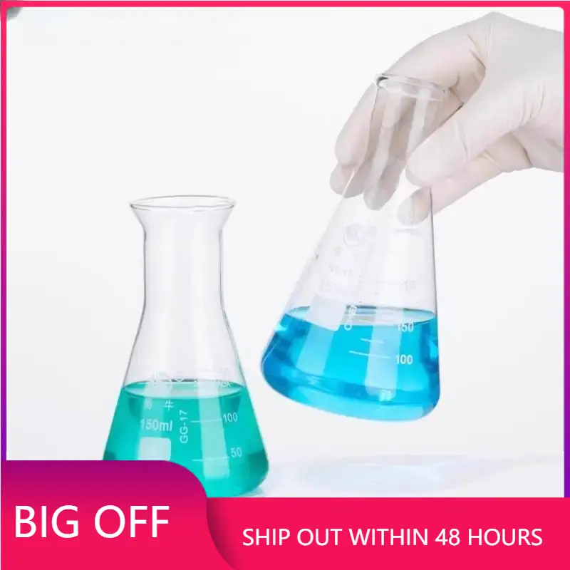 1 szt. 50 ml robić 2000 ml szklana kolba Erlenmeyera w kształcie stożka butelka robić eksperymentu laboratoryjnego kolba trójkątna z dużymi ustami