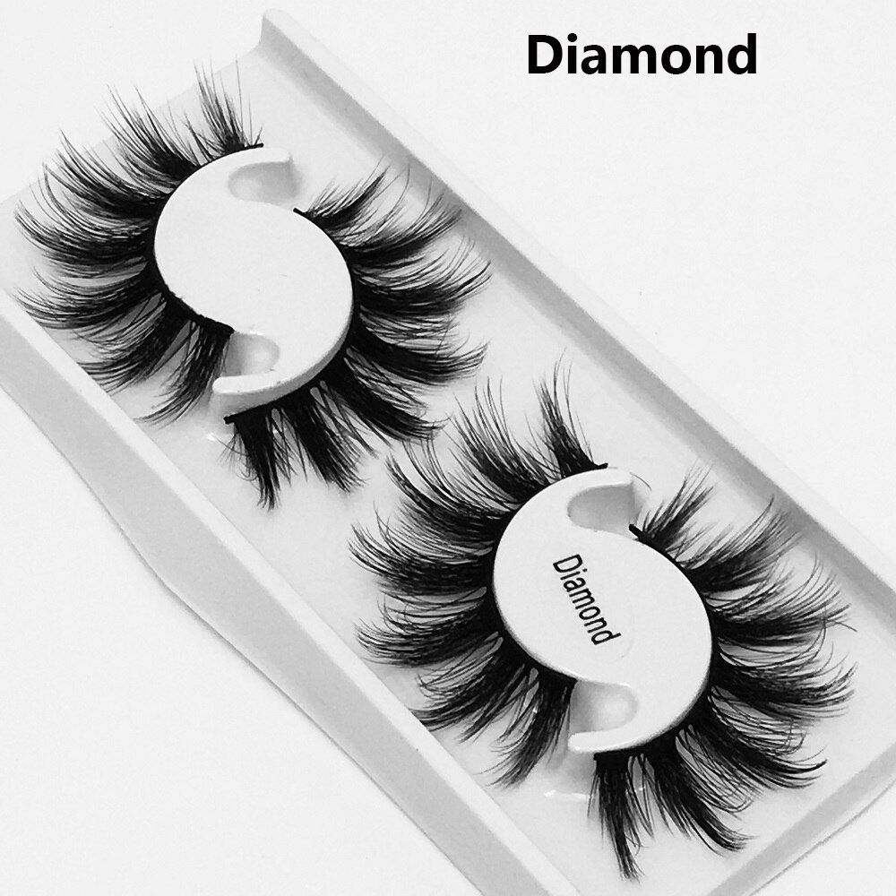25MM Lashes 5D Mink Hair False Eyelashes Dramtic Thick Long Wispies Fluffy Full Strips Handmade Eye Makeup Lashes Extension Tool: Diamond