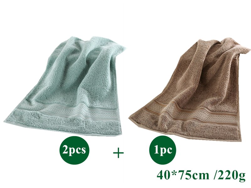 3 stk/parti egyptisk bomuld ansigtshåndklæder badeværelse rejse fitnesscenter hotel håndklæder til voksne 40*75cm superabsorberende frottéhåndklæder: 2 farver b
