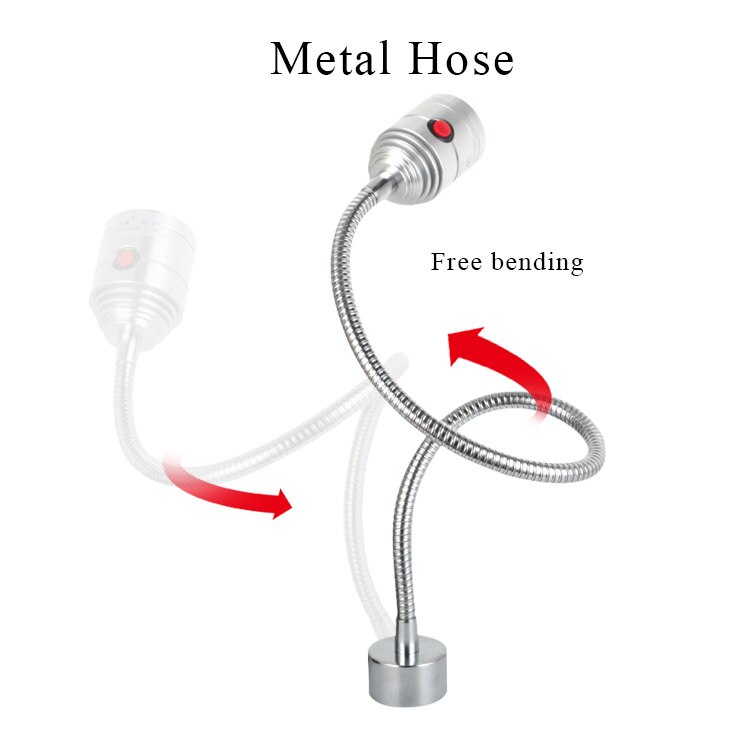 24V 220V LED CNC Machine Light Long Arm Hose Household Micro-machine Tool Work Light Gooseneck Lamp