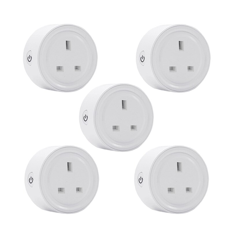 EWelink-enchufe inteligente ZigBee, enchufe de Reino Unido/EE. UU., Mini interruptor para Alexa y Samsung, compatible con dispositivos Echo, enchufe de Control de voz: US 5PCS
