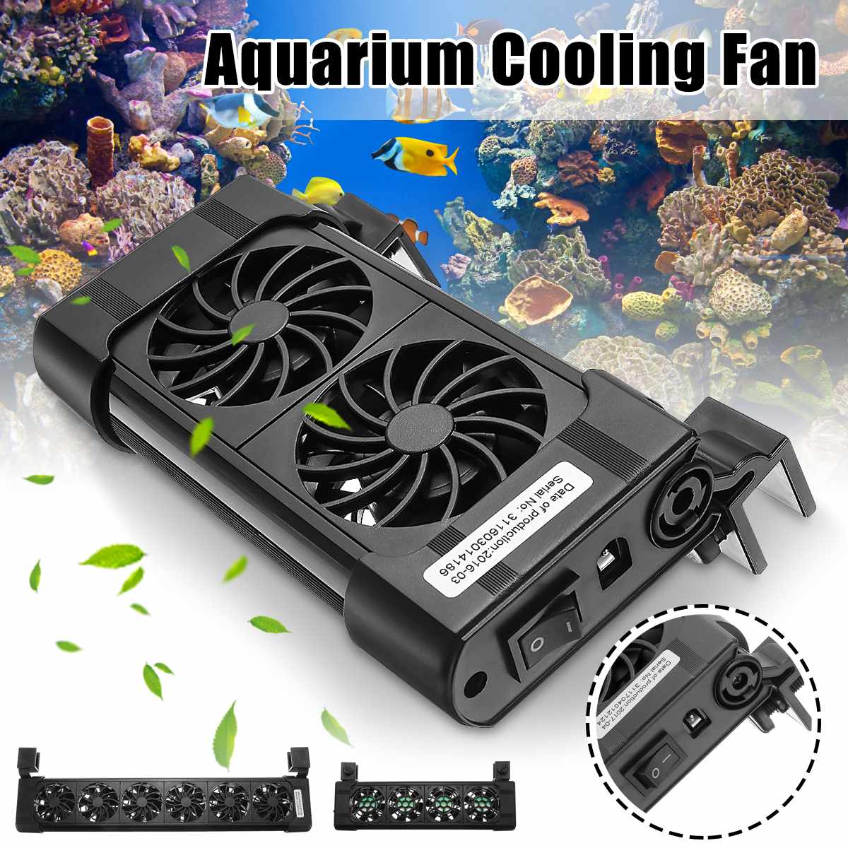 Akwarium automatyczna kontrola temperatury wentylator zbiornik chłodzenie akwarium wentylator chłodzenie wodne wyciszenie 2/3/4/5/6 wentylatory głowy