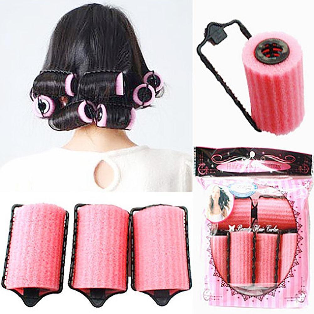 6 stks/set Grote Self Grip Haar Foam Rollers Cling Elke Grootte Geen Warmte Geen Clip Haar Curling Styling DIY magic Spiral Krulspelden Augustus 27