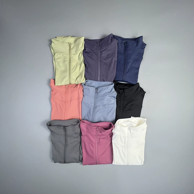 Yoga Coat Short Sports Jacket WOMEN'S Fitness Clothes Slimming Body Sculpting Zipper Yoga Jacket