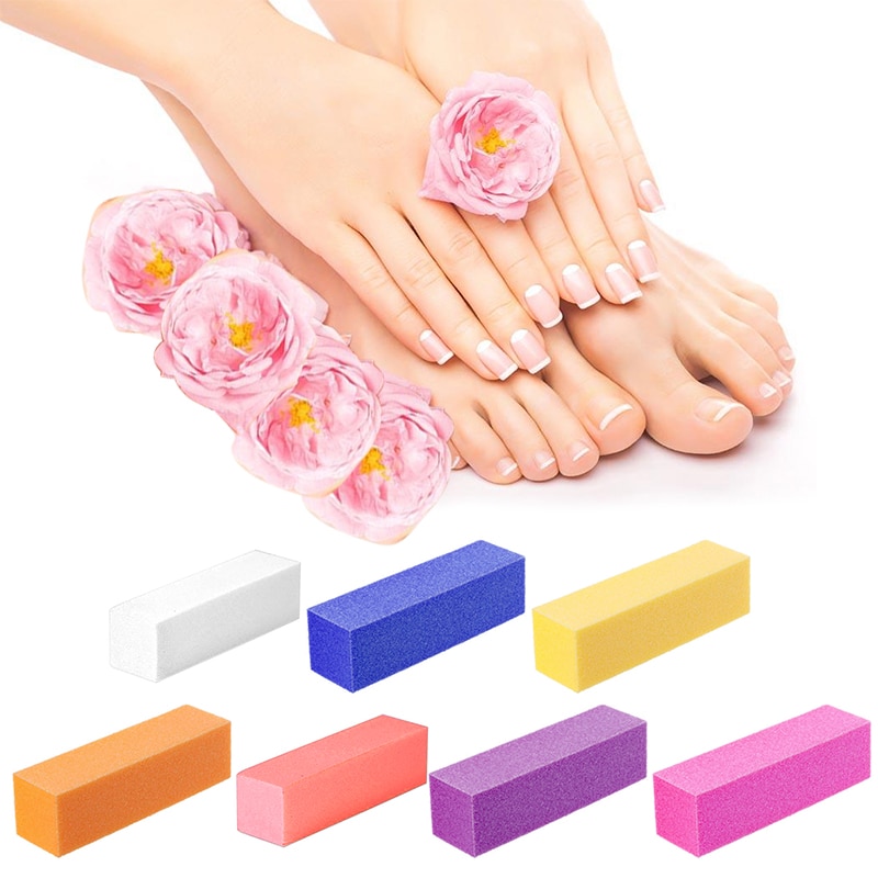 7 kleuren nail art buffers schuurblok polijsten slijpen nagelmat polijsten vijl pedicure nagelgereedschap