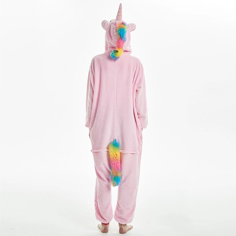 Pegaso rosa para pijamas de mujer kigurumis unicornio animal ropa de casa color de cola larga pijama de para adultos