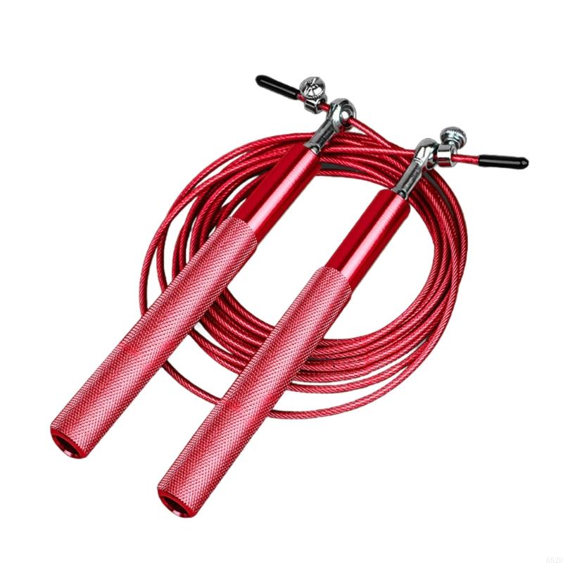 920L Aluminum Alloy Handle Telescopic Jump Rope 360 Degree Bearing Rapid Speed Skippings Rope for Workout Exercise: Red