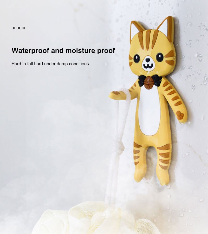 Gancho de pared perchero para nevera con forma de Animal, ganchos de cocina extraíbles, decoración para el hogar, gancho Adhesivo de pared plegable lavable