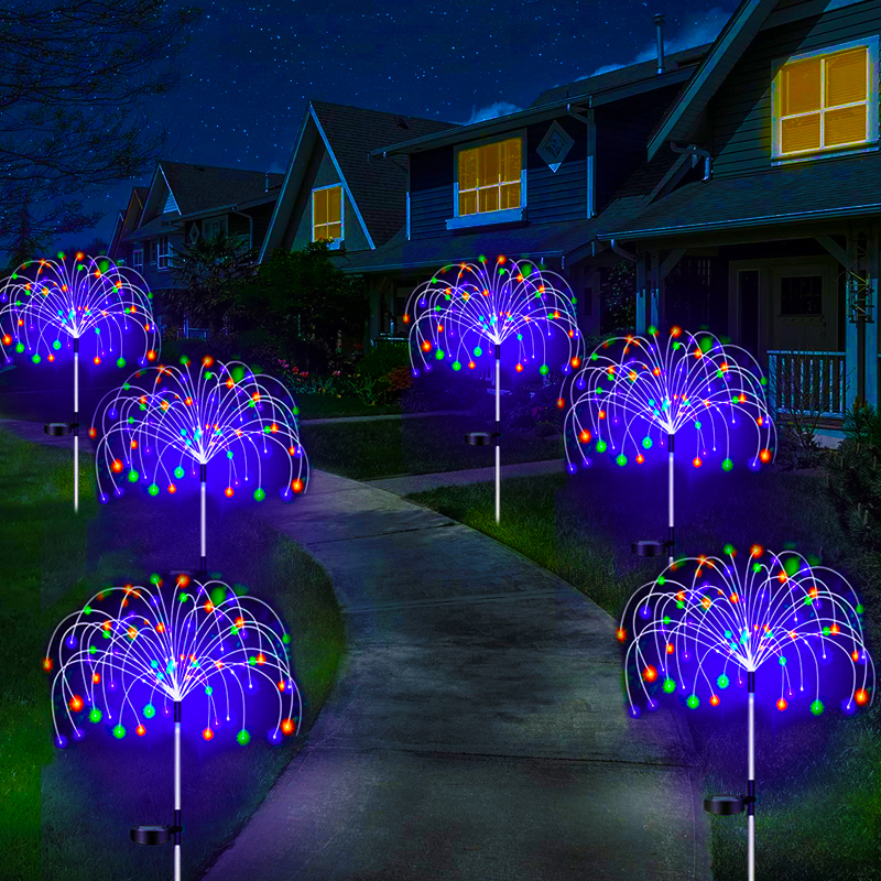Led Solar Vuurwerk Lamp Buiten Tuin Decor Pad Kerstverlichting Waterdichte Kerst Tuin Balkon Patio Gazon Zonne-Energie Licht