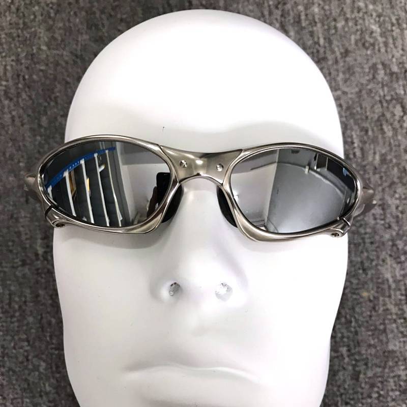 MTB Man Polarized Sunglasses Cycling Glasses UV400 Fishing Sunglasses Metal Bicycle Goggles Cycling Eyewear Riding Glasses H8-3: Silver