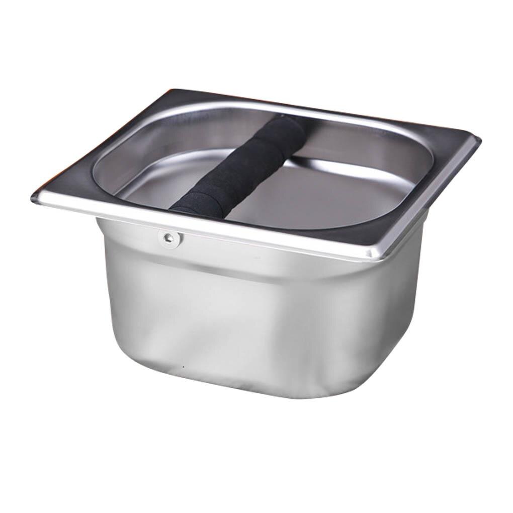 Stainless Steel Espresso Coffee Knock Box Container Coffee Grounds Container Coffee Bucket for Barista S / L Size: S