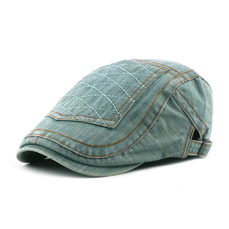 [AETRENDS] Newsboy Cap Beret Hats for Men Denim Caps for Driving Outdoor Activities Z-6593: Light Blue