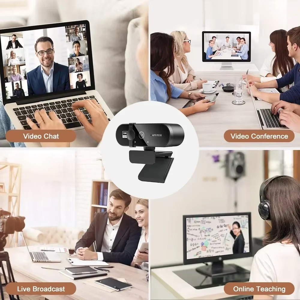 Vikefon 1080p mini câmera 2k full hd webcam com microfone 30fps usb web cam para foco automático pc portátil câmera de gravação de vídeo