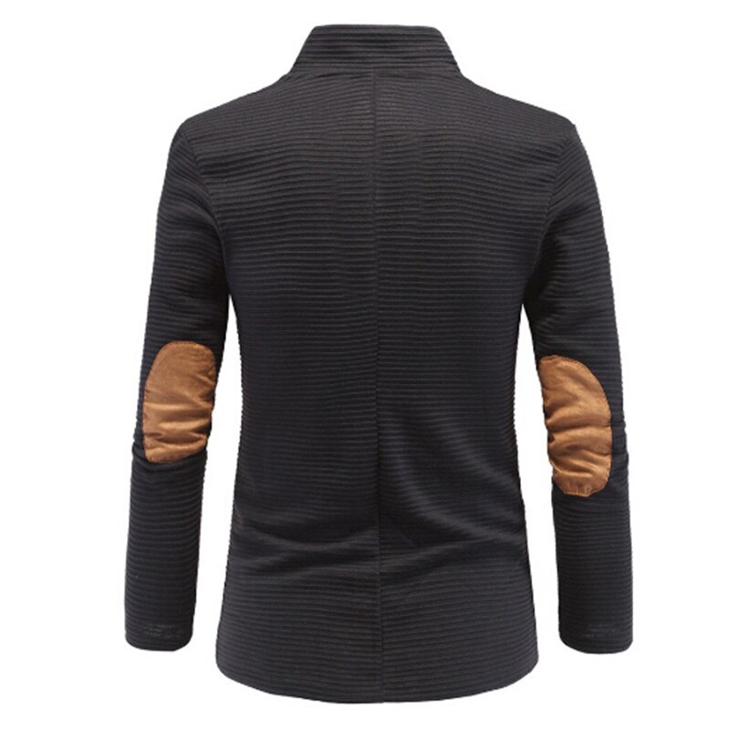 Men's dress casual men's suits knitted fabric. Personality stitching jacket. Size: M-5XL