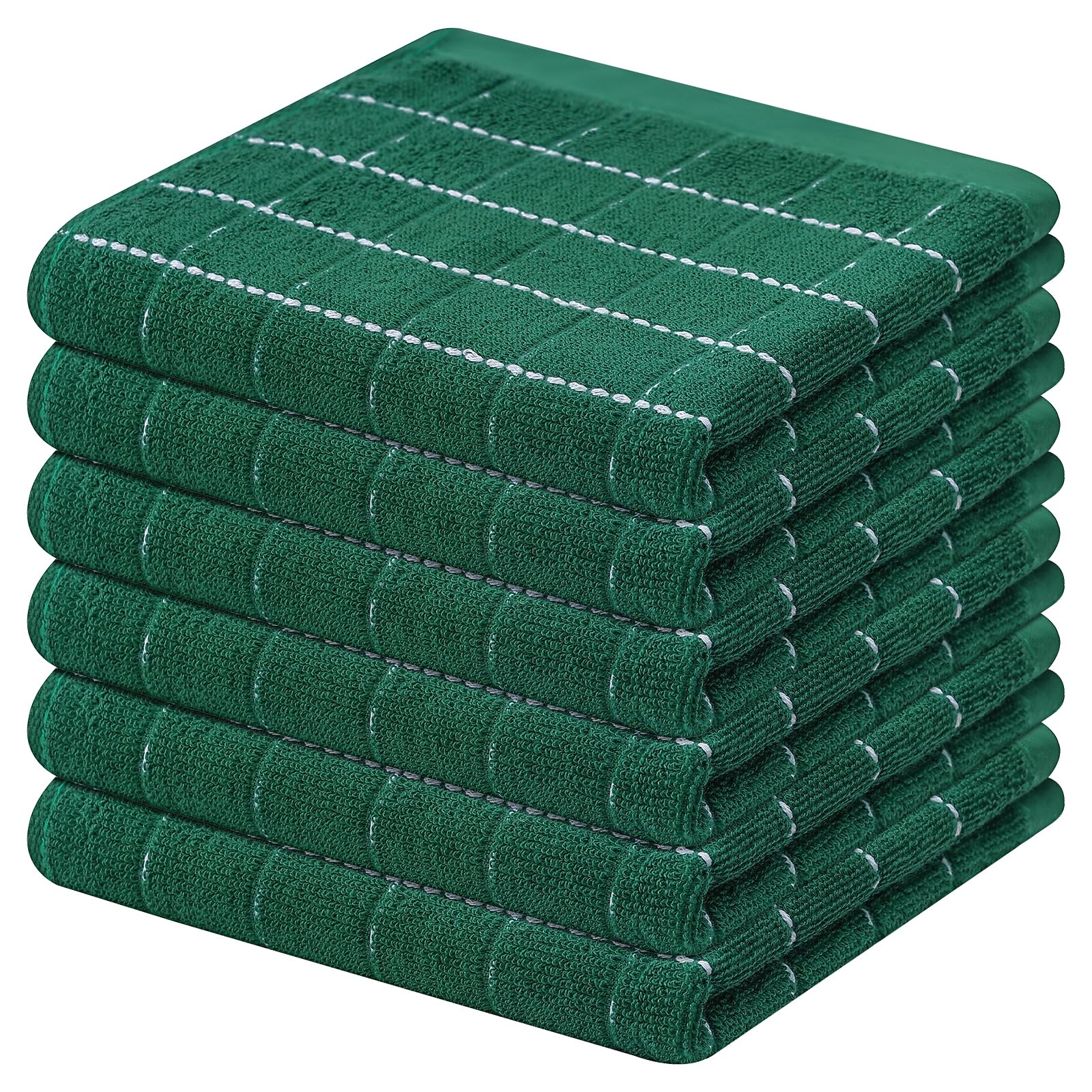 Olanly-toalla de cocina 100% de algodón, paño de limpieza del hogar súper suave y absorbente, trapos para platos diarios reutilizables, paño grueso para platos: Negro / 4 ud
