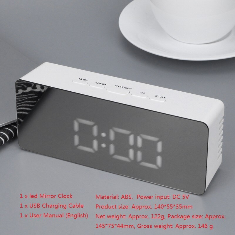 Horloge numérique et électronique | Horloge de Table, luminosité réglable, tendance, horloge murale suspendue, avec câble USB