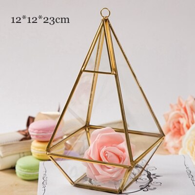 Nordique polyèdre verre géométrique Terrarium bonsaï succulente fougère mousse fleur géométrie diamant verre fleur chambre décoration de la maison: B