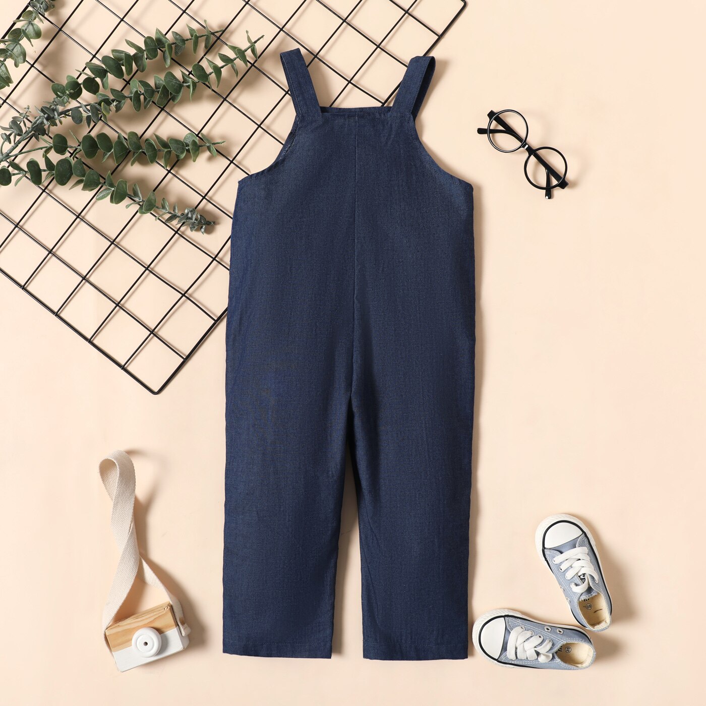 Tuta in Denim ricamato Dinosuar animale PatPat Toddler Boy