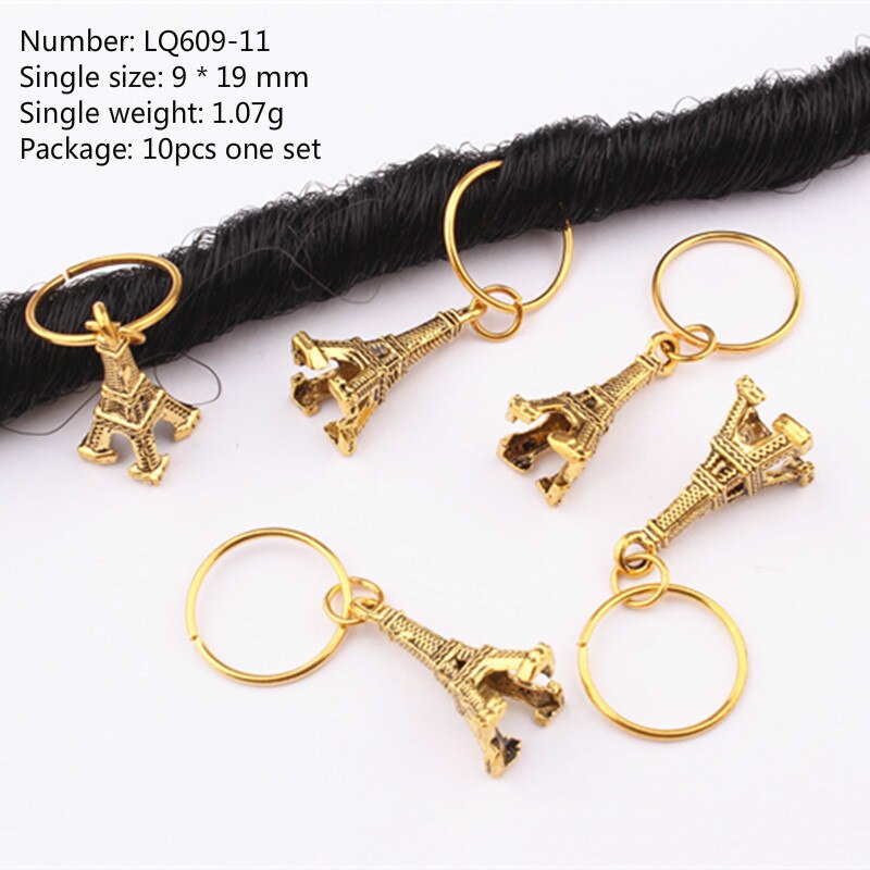 10 stk/pakke golden life tree sommerfugl charms manchetter ringe smykker dreadlock tilbehør hår fletning dread dreadlock perler clips: Nr. .11