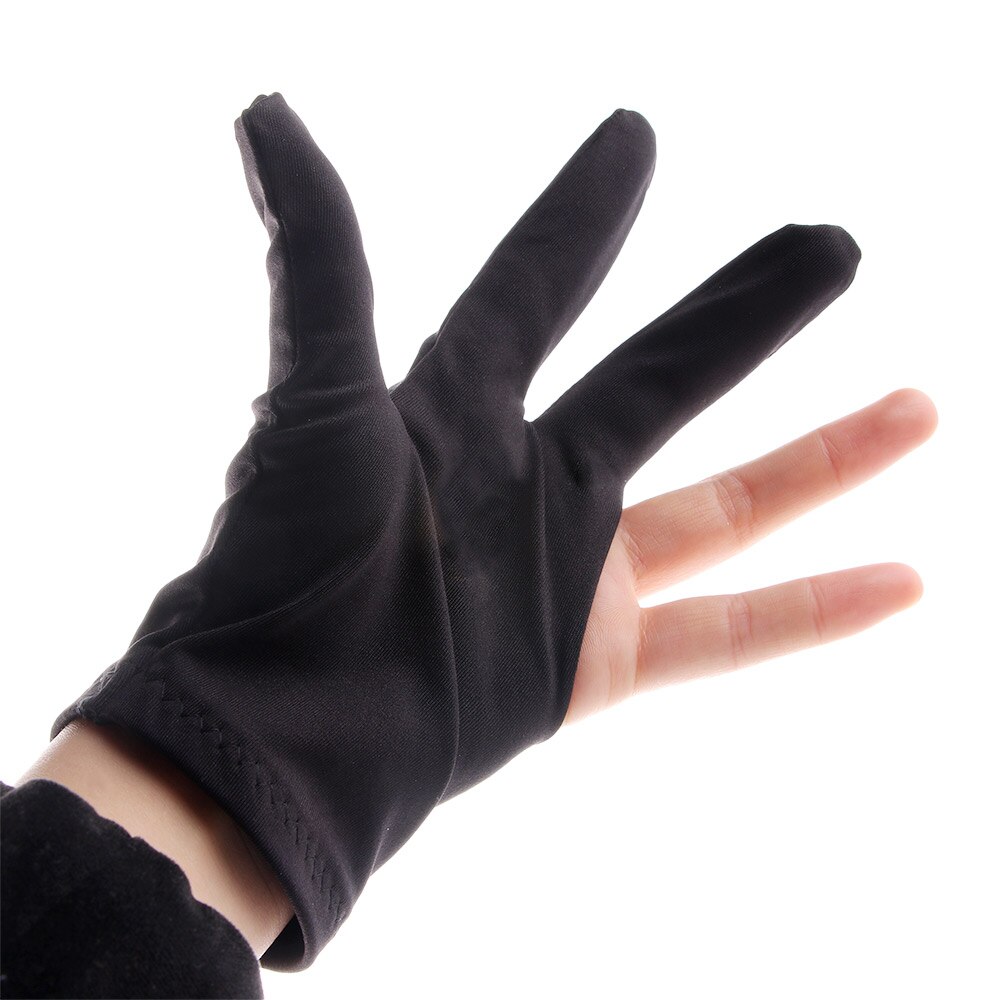 1 stücke Biliardo Glatte Verknüpfungen Hand Stickerei Lycra Stoffe Handschuhe Drei Finger trennen-Finger Handschuh Billard Zubehör