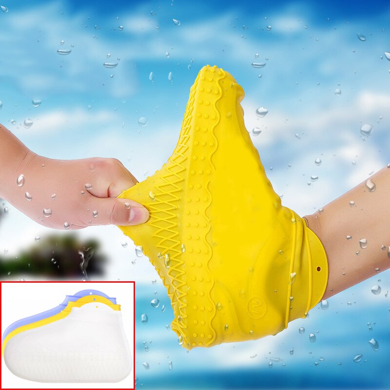 1pair Reusable Shoe Cover Waterproof Anti-Slip Silicone Rain Shoes Protectors Motorcycle Bike Rain Boot Women Men Rain Boot