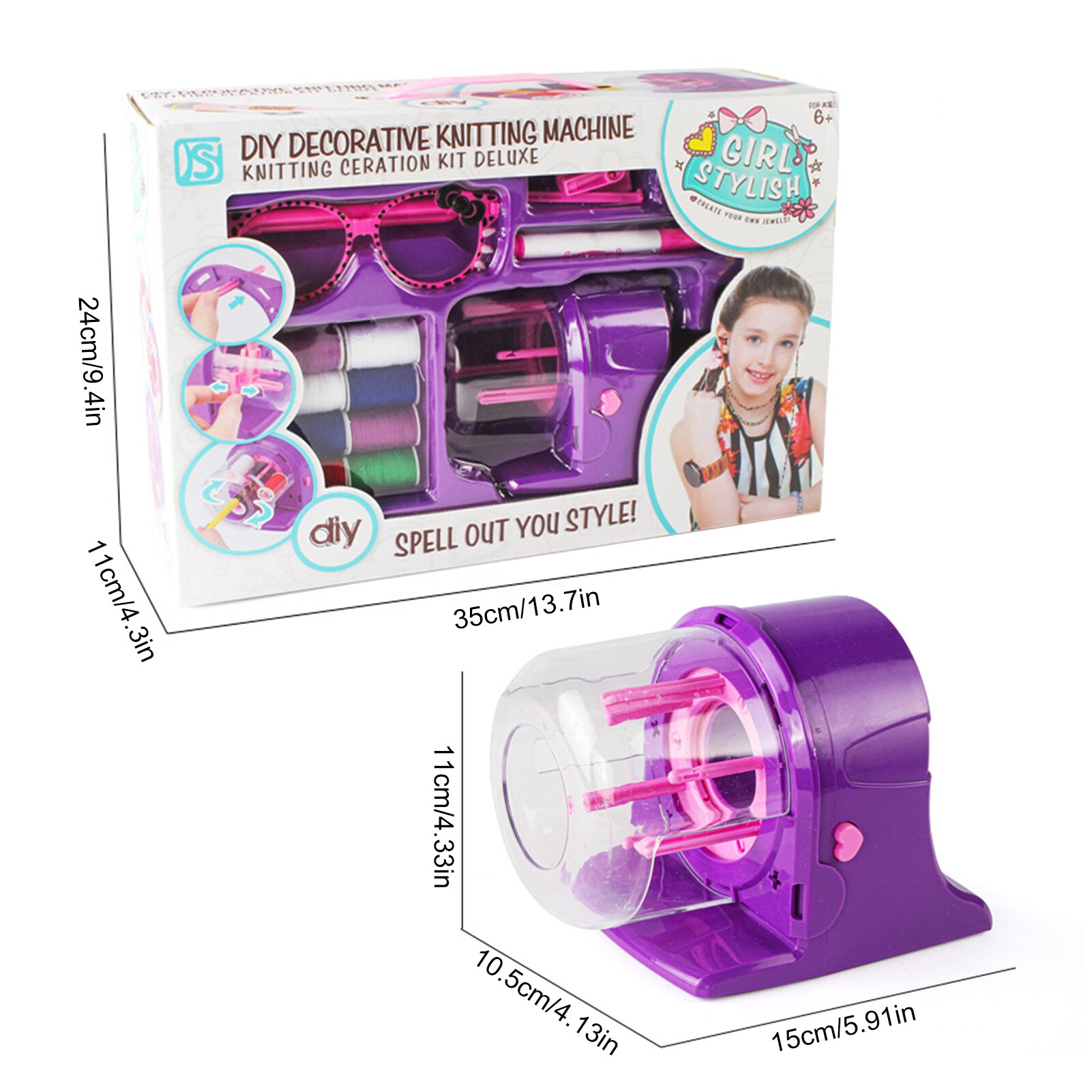 Maszyny dziewiarskie dzieci zestaw obrotowy wioślarz DIY dekoracyjne dzianiny maszyna zrobić zabawka edukacyjna dla dzieci narzędzie dziewiarskie narzędzie robić szycia