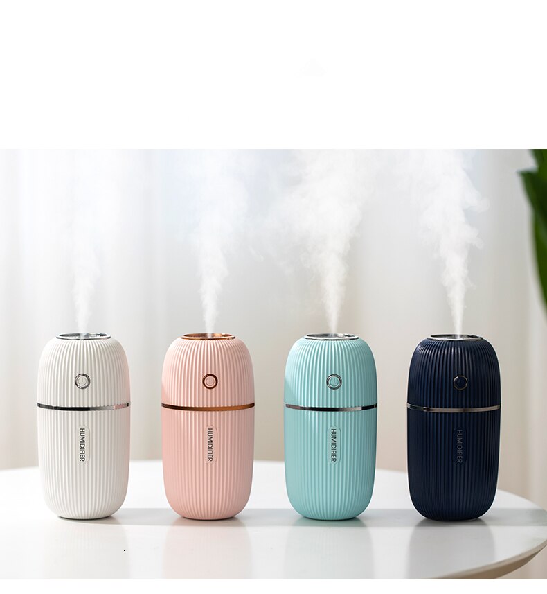 Usb-luchtbevochtiger, diffuser, 300ml ultrasone aroma-etherische olie-bevochtiger, thuis-aromatherapie-mistmaker, draagbaar