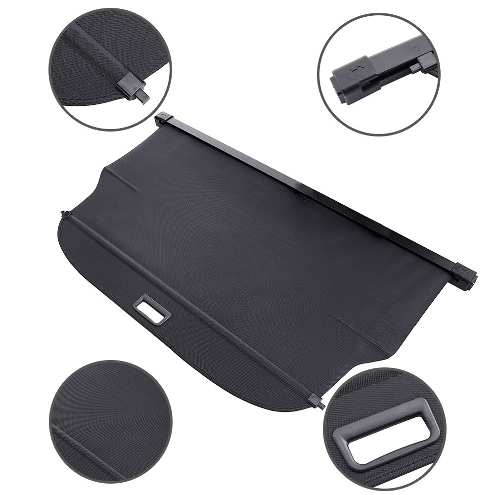 Car Interior Cargo Cover Trunk Cover Luggage Carrier Curtain Black Retractable Cargo Cover Fit For Ford Explorer -2022