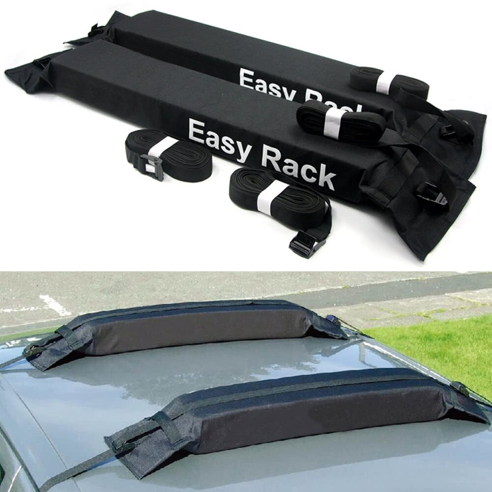 2pcs Car Soft Roof Rack For SUV Van ATV RV Etc 600D Oxford PVC Roof Rack SUV Roof Top Carrier Bag Automotive Accessories