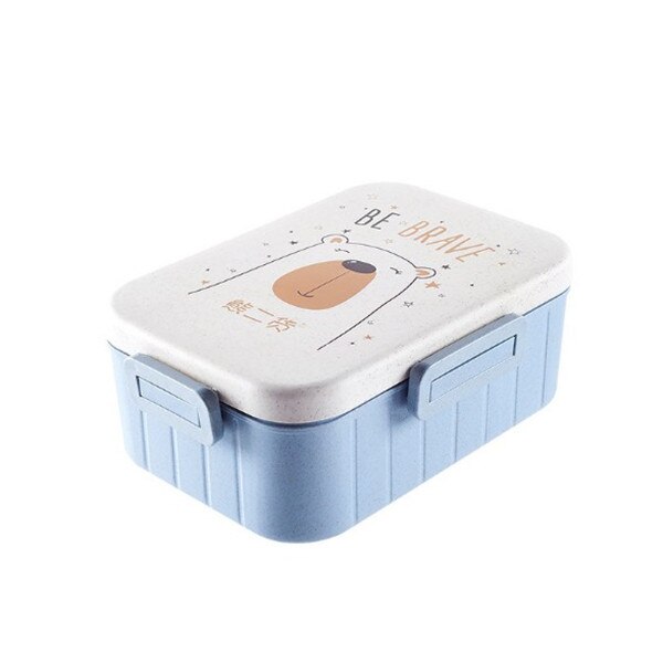 Gezond Materiaal Lunchbox Tarwe Stro Bento Dozen Magnetron Servies Voedsel Opslag Container Lunchbox