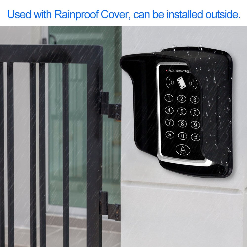 RFID Keypad Door Access Control System Waterproof Protecter Cover Rainproof Outdoor 125KHz EM Card Reader Door Opener 10pcs Keys