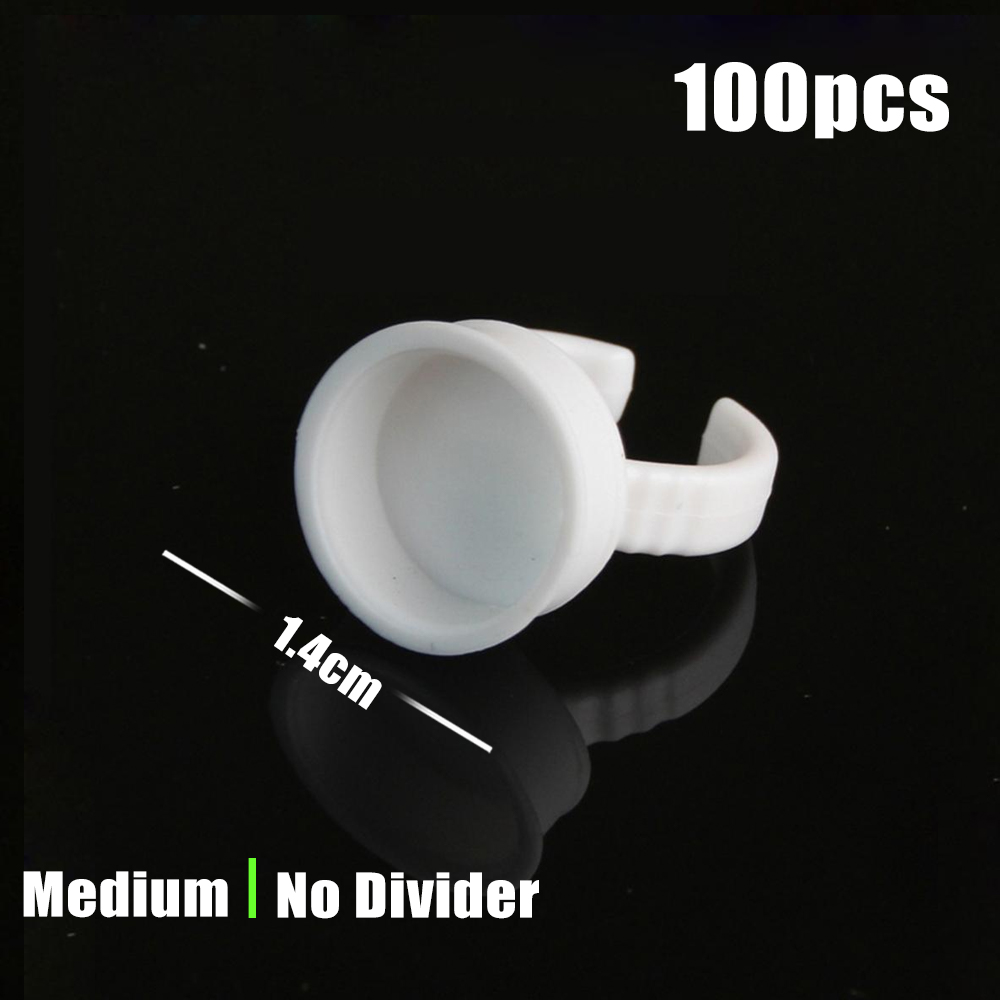Anillos de pegamento para pigmento Microblading, soporte para tinta de tatuaje S/M/L, accesorios de maquillaje para cejas, tazas de pegamento para extensión de pestañas, 100/1000 Uds.